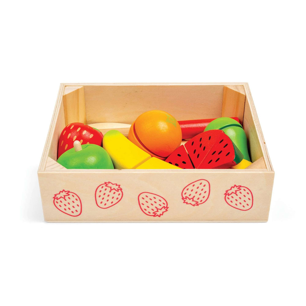 Bigjigs Toys Play Food Bigjigs Toys Wooden Cutting Fruit Crate