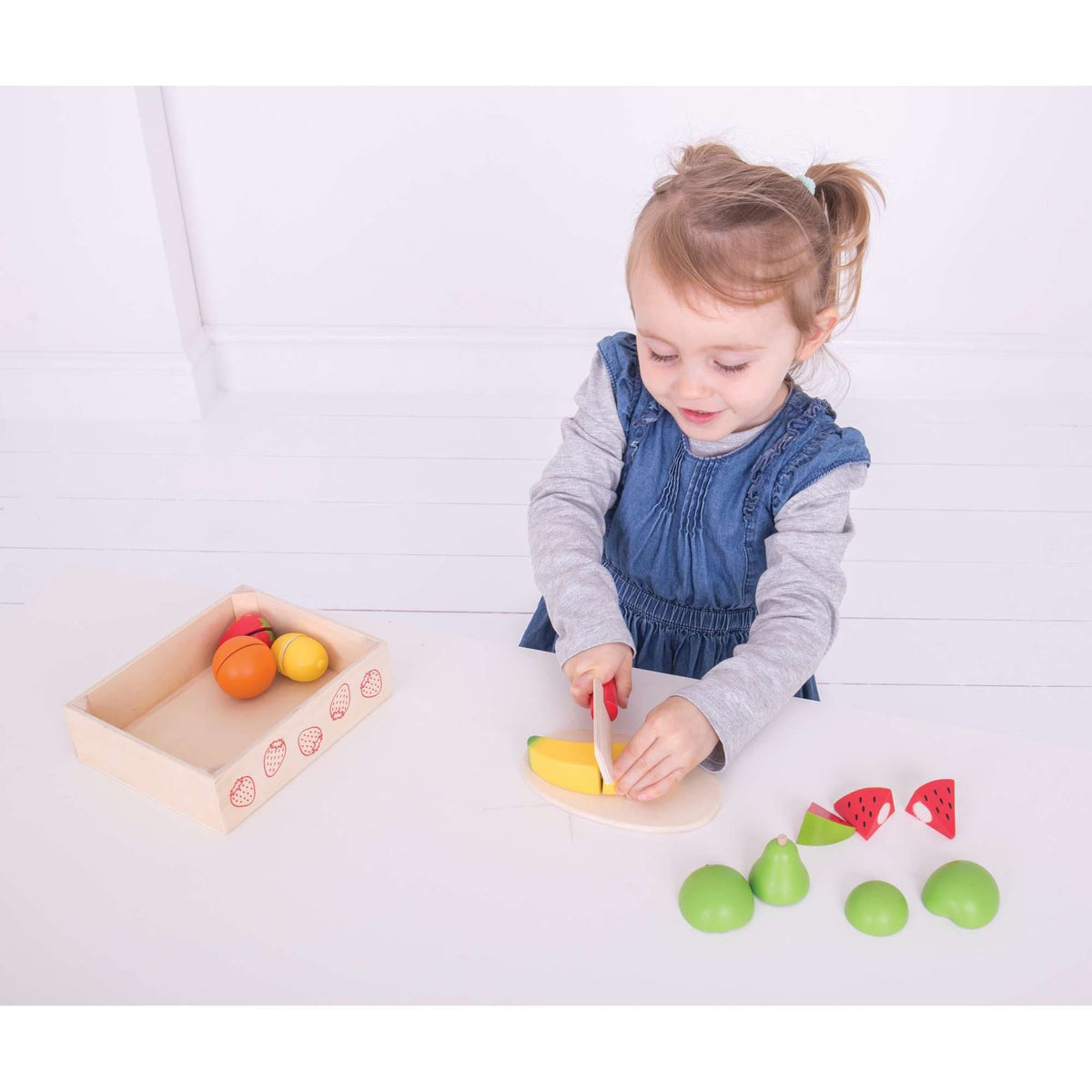 Bigjigs Toys Play Food Bigjigs Toys Wooden Cutting Fruit Crate