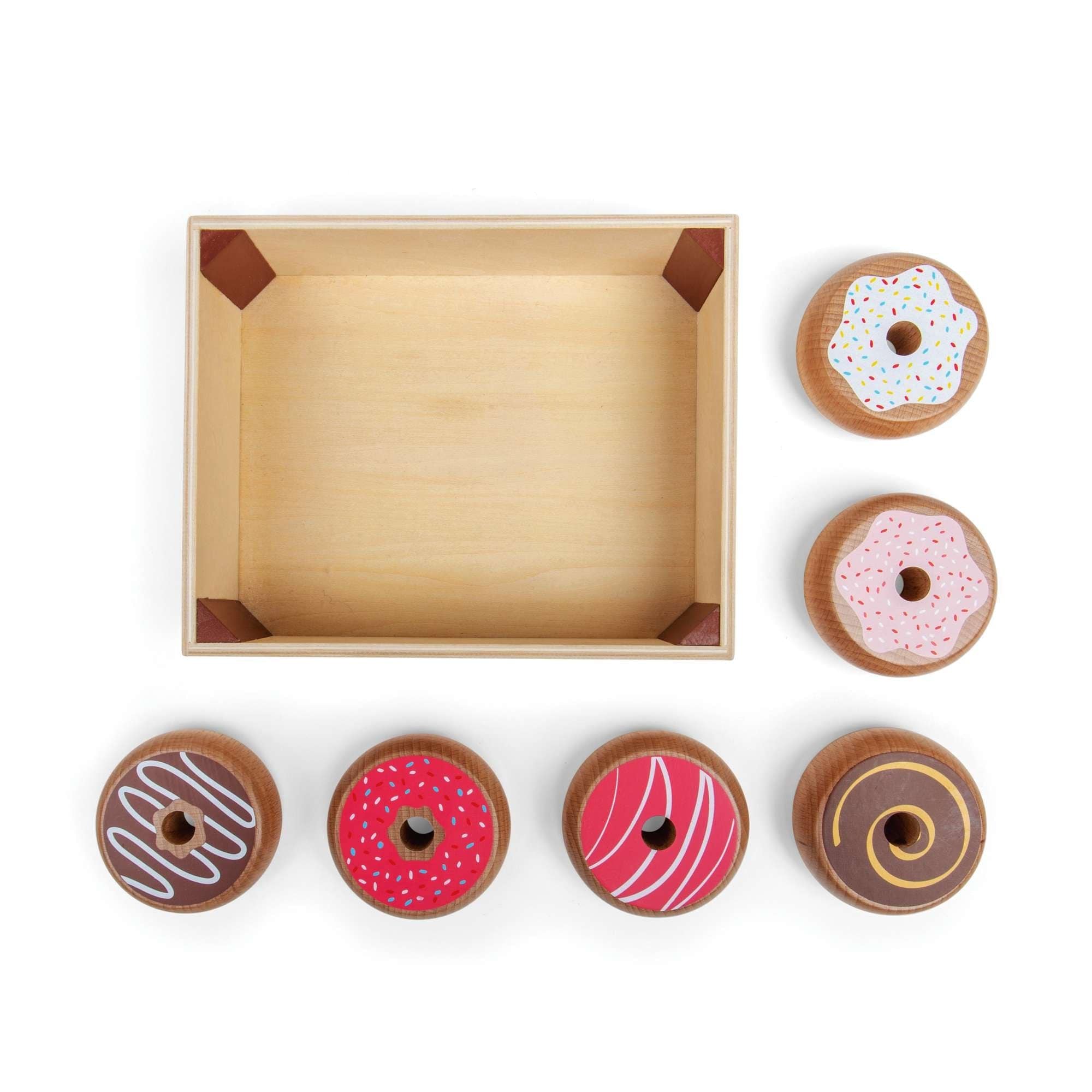 Bigjigs Toys Play Food Bigjigs Toys Wooden Doughnut Crate
