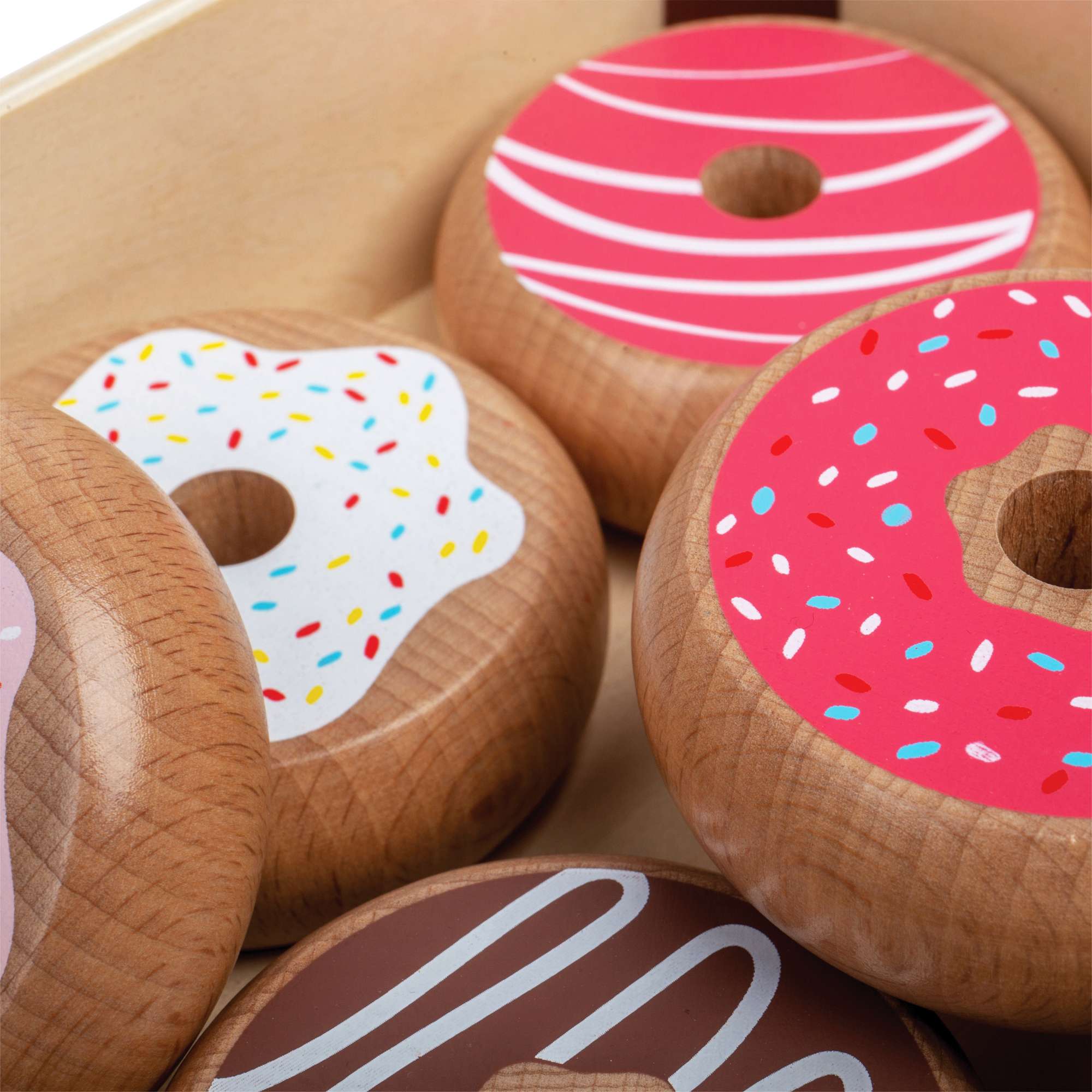 Bigjigs Toys Play Food Bigjigs Toys Wooden Doughnut Crate