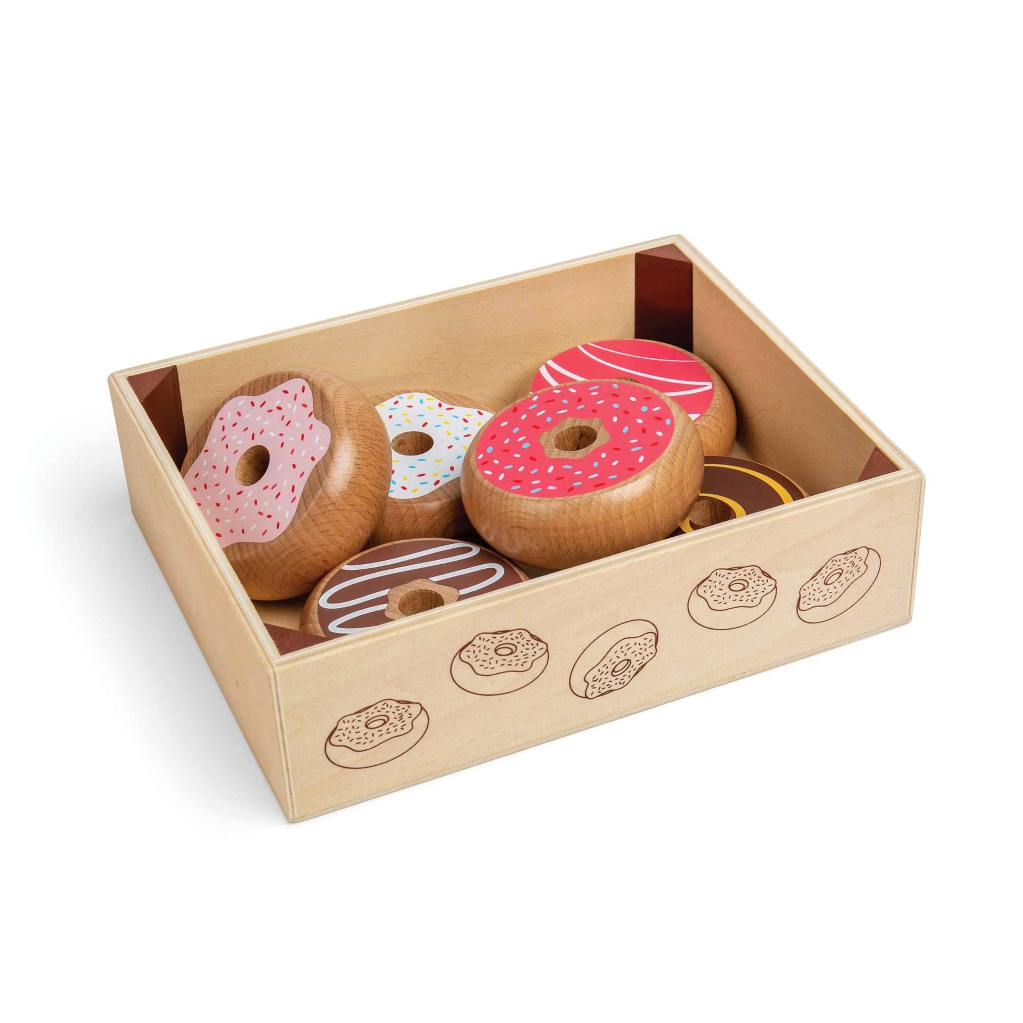 Bigjigs Toys Play Food Bigjigs Toys Wooden Doughnut Crate