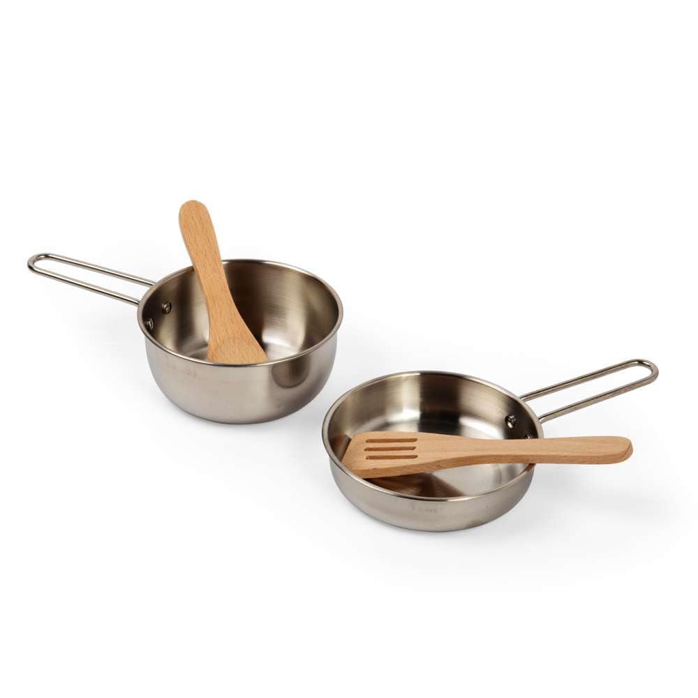 Bigjigs Toys Play Kitchen Accessories Bigjigs Toys Steel Cooking Pot Rack