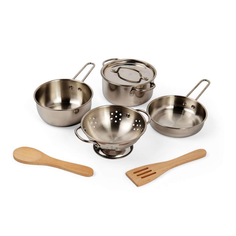 Bigjigs Toys Play Kitchen Accessories Bigjigs Toys Steel Cooking Pot Rack