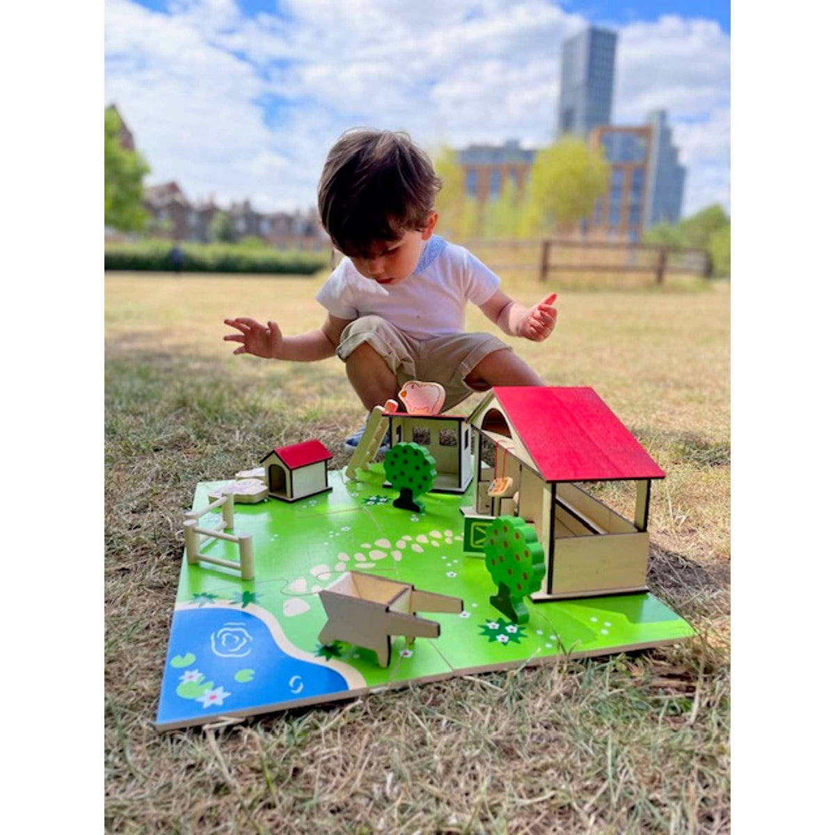 Bigjigs Toys Playset Bigjigs Toys Wooden Play Farm Set