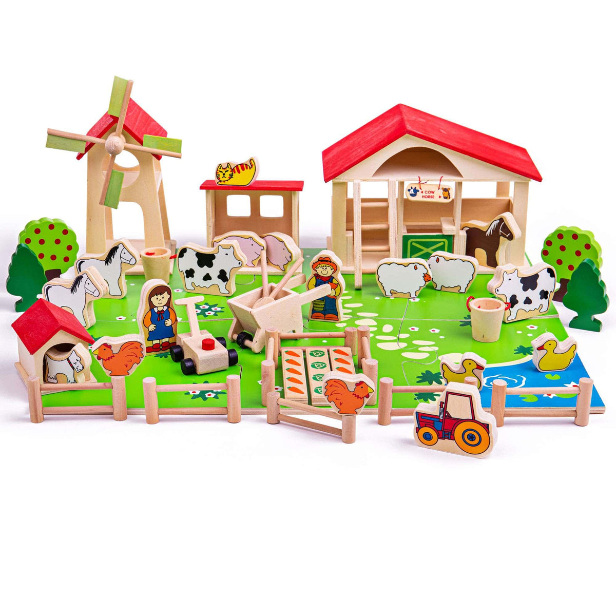 Bigjigs Toys Playset Bigjigs Toys Wooden Play Farm Set