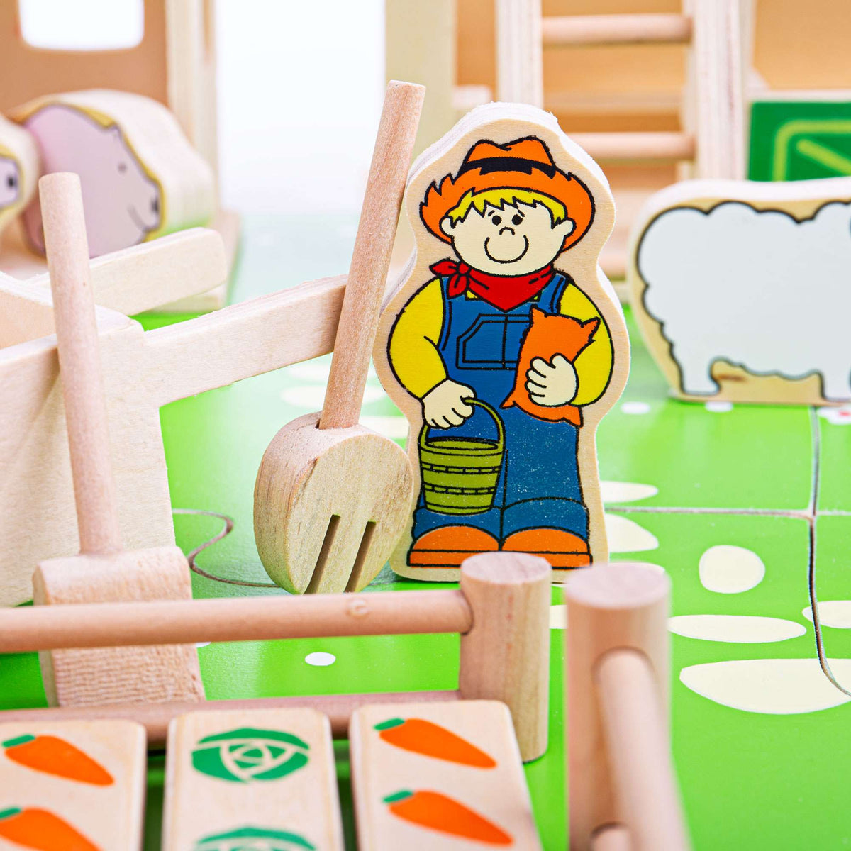 Bigjigs Toys Playset Bigjigs Toys Wooden Play Farm Set