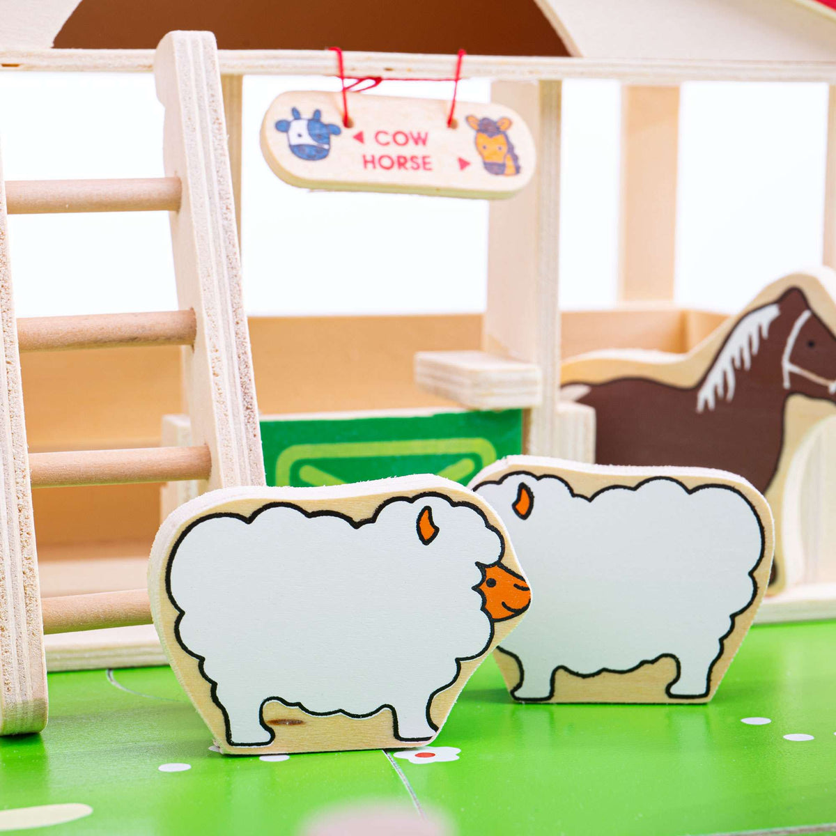 Bigjigs Toys Playset Bigjigs Toys Wooden Play Farm Set