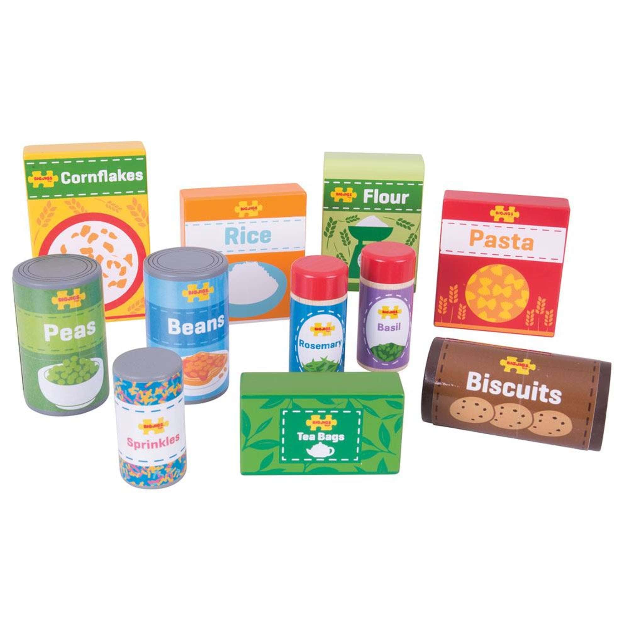 Bigjigs Toys Pretend Groceries Bigjigs Toys Cupboard Groceries Playset