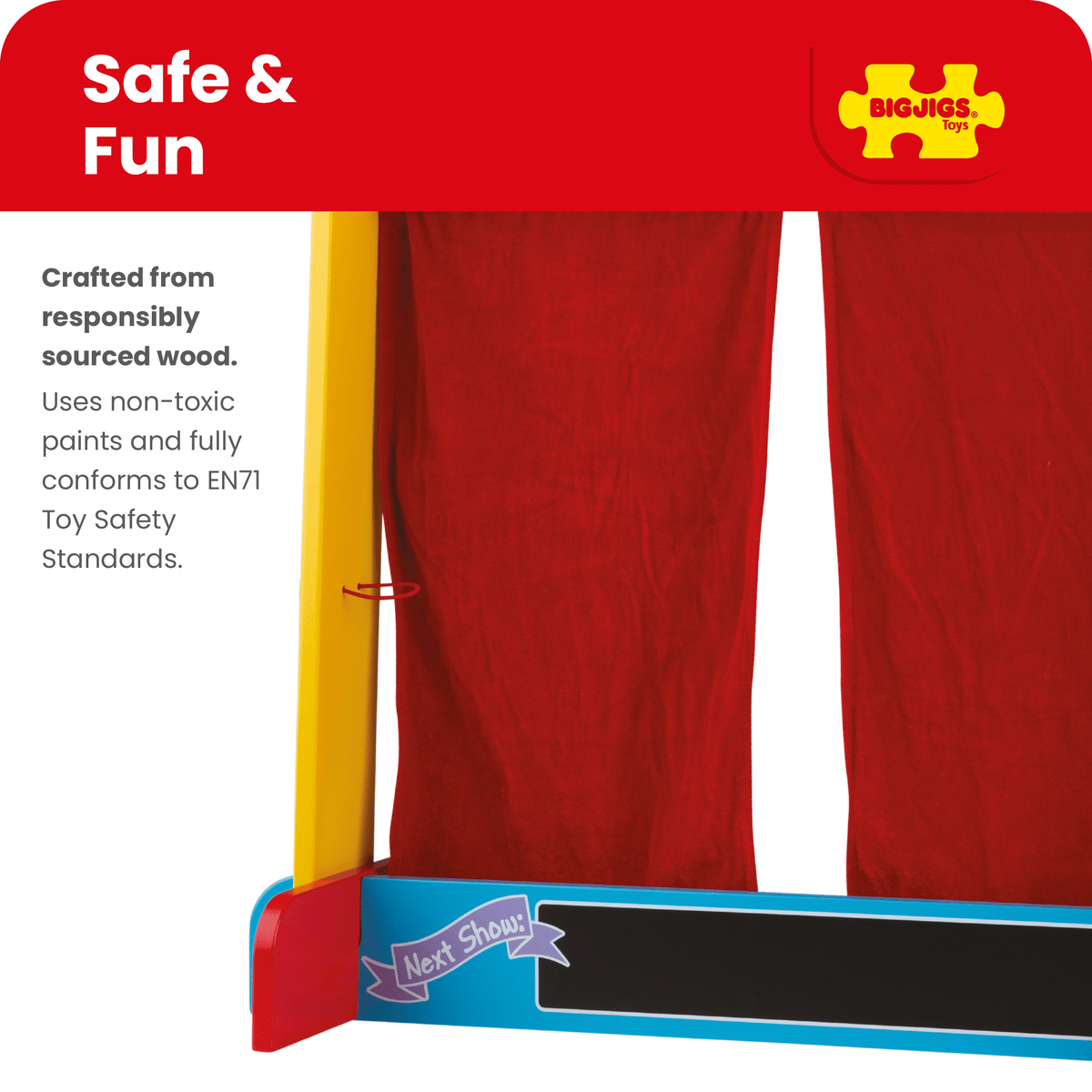 Bigjigs Toys Wooden Table Top Puppet Theatre - image 4