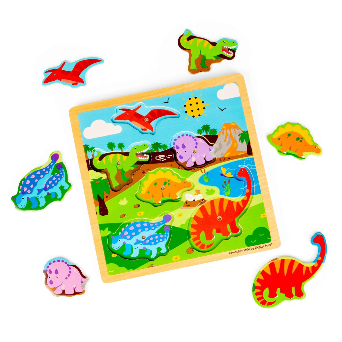 Bigjigs Toys Puzzle Bigjigs Toys Wooden Dinosaur Sound Puzzle
