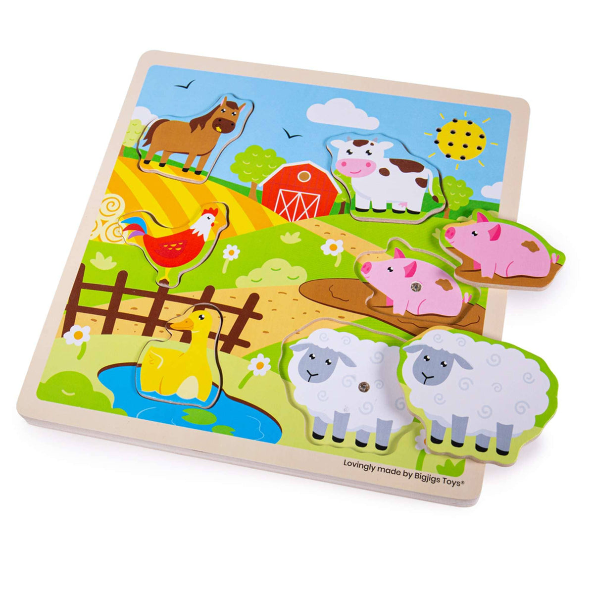 Bigjigs Toys Puzzle Bigjigs Toys Wooden Farm Sounds Puzzle