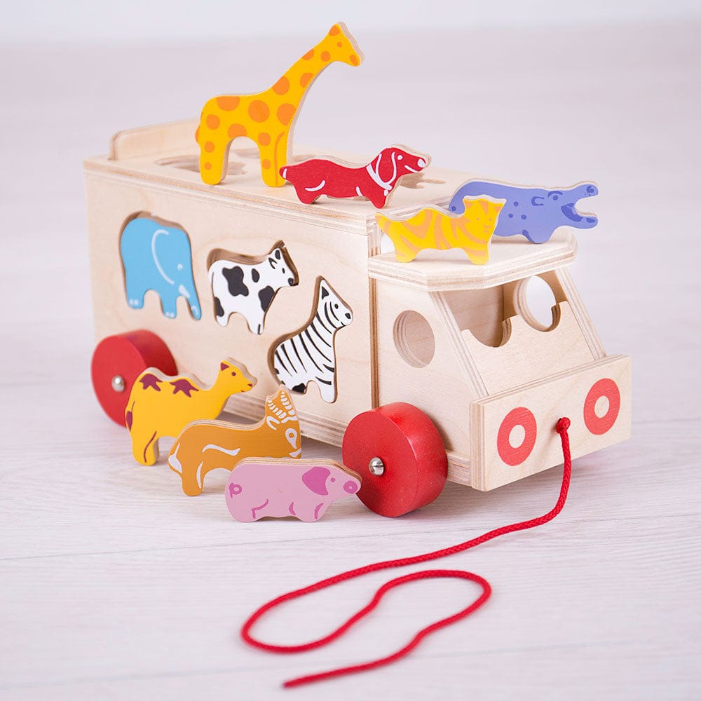 Bigjigs Toys Shape Sorter Bigjigs Toys Wooden Animal Shape Lorry