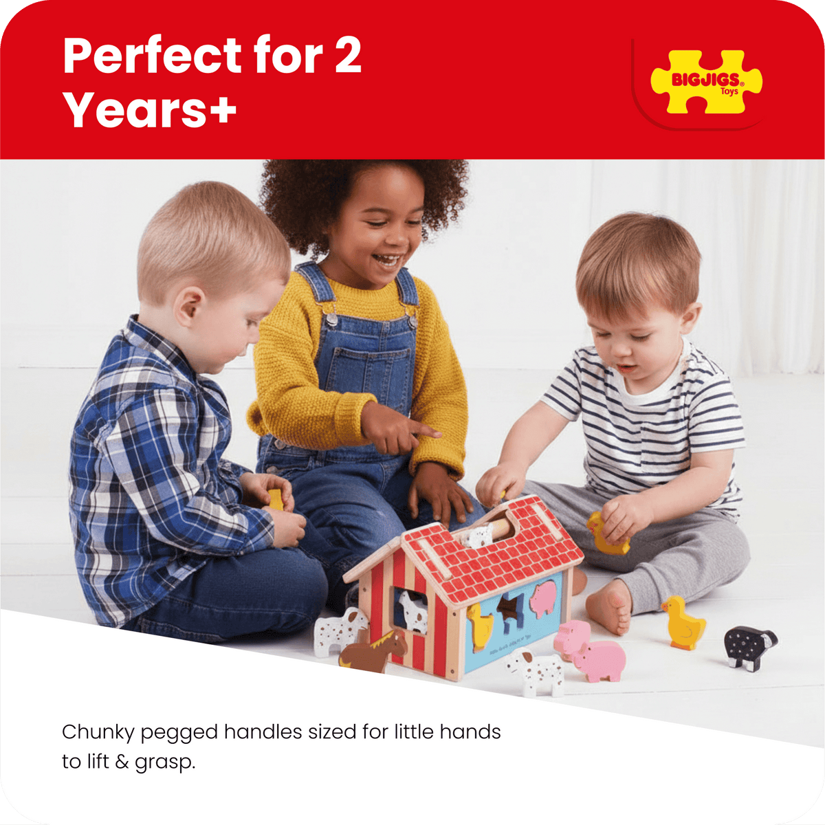 Bigjigs Toys Shape Sorter Bigjigs Toys Wooden Farmhouse Shape Sorter