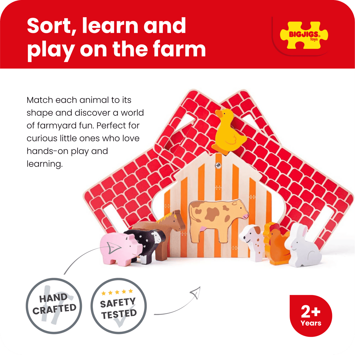 Bigjigs Toys Shape Sorter Bigjigs Toys Wooden Farmhouse Shape Sorter