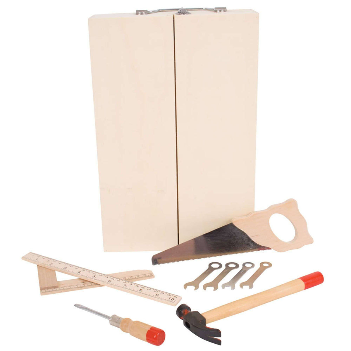 Bigjigs Toys Tool Kit Bigjigs Toys Junior Wooden Tool Box - 28 Real Tools
