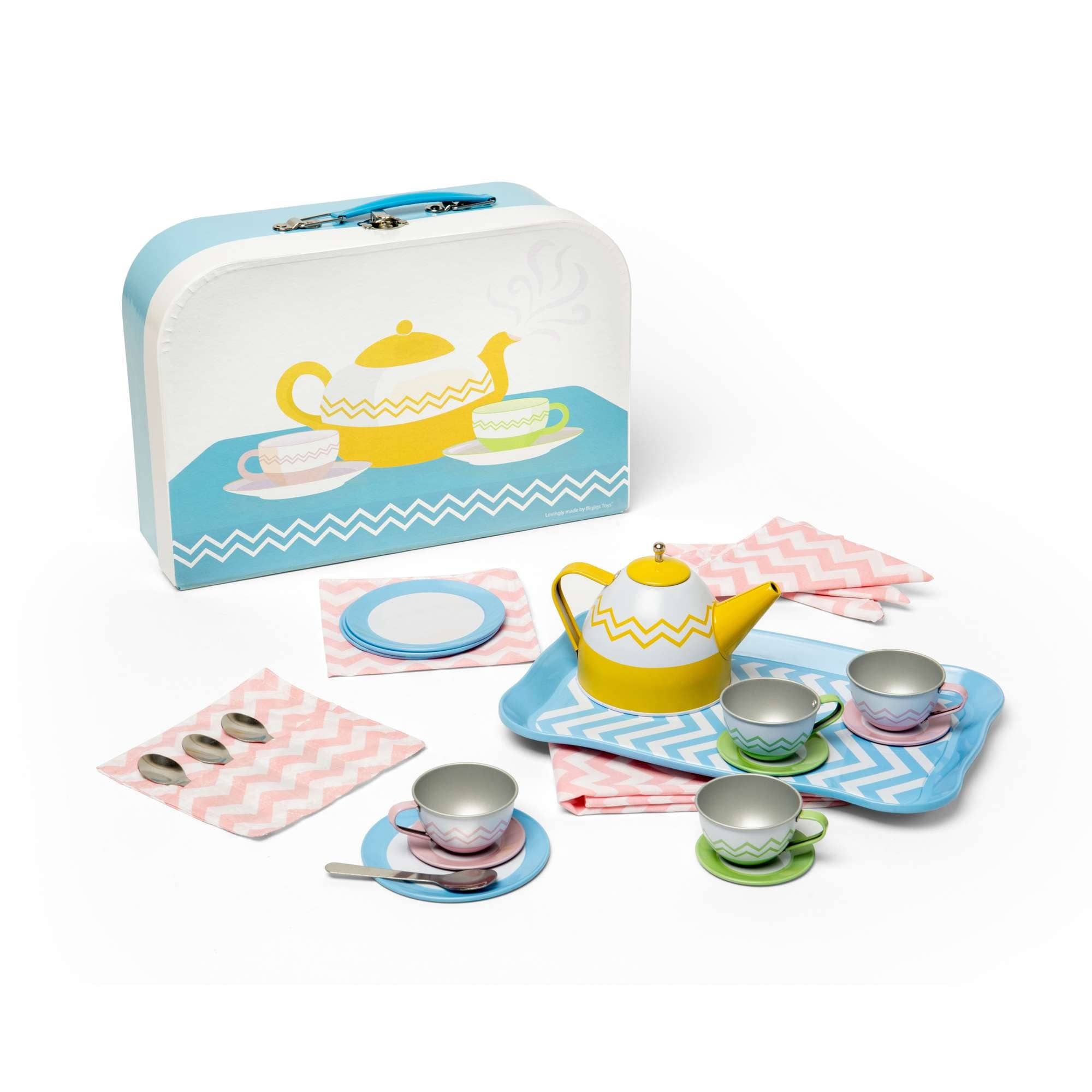 Bigjigs Toys Toy Tea Set Bigjigs Toys Tin Tea Set