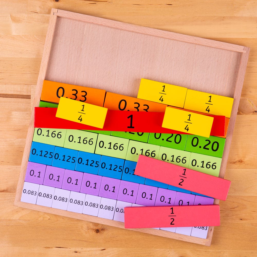 Bigjigs Toys Wooden Fractions Tray