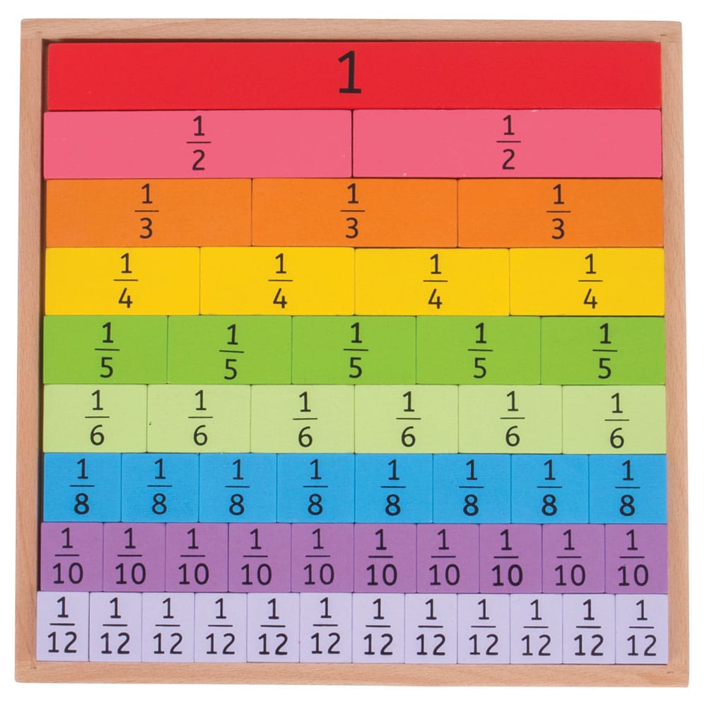 Bigjigs Toys Wooden Fractions Tray