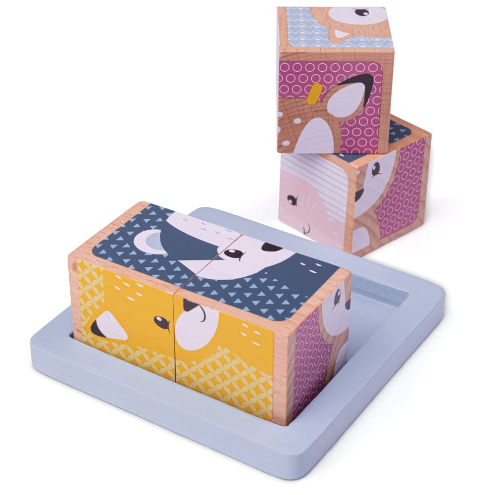 Bigjigs Toys Wooden Puzzle Bigjigs Toys Woodland Cube Puzzle - Sustainable Wood