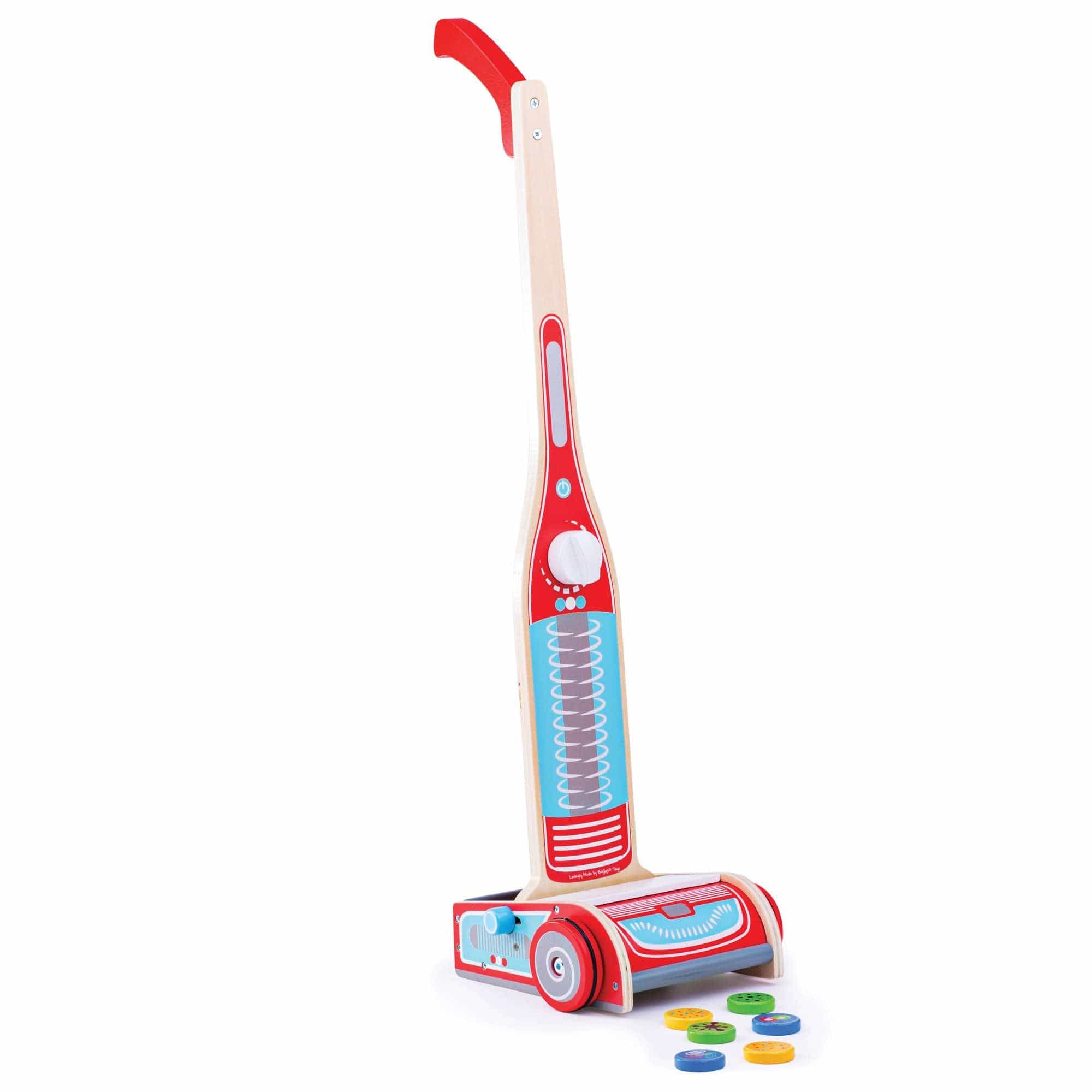 Bigjigs Toys Wooden Toy Hoover Bigjigs Toys Wooden Upright Vacuum Hoover