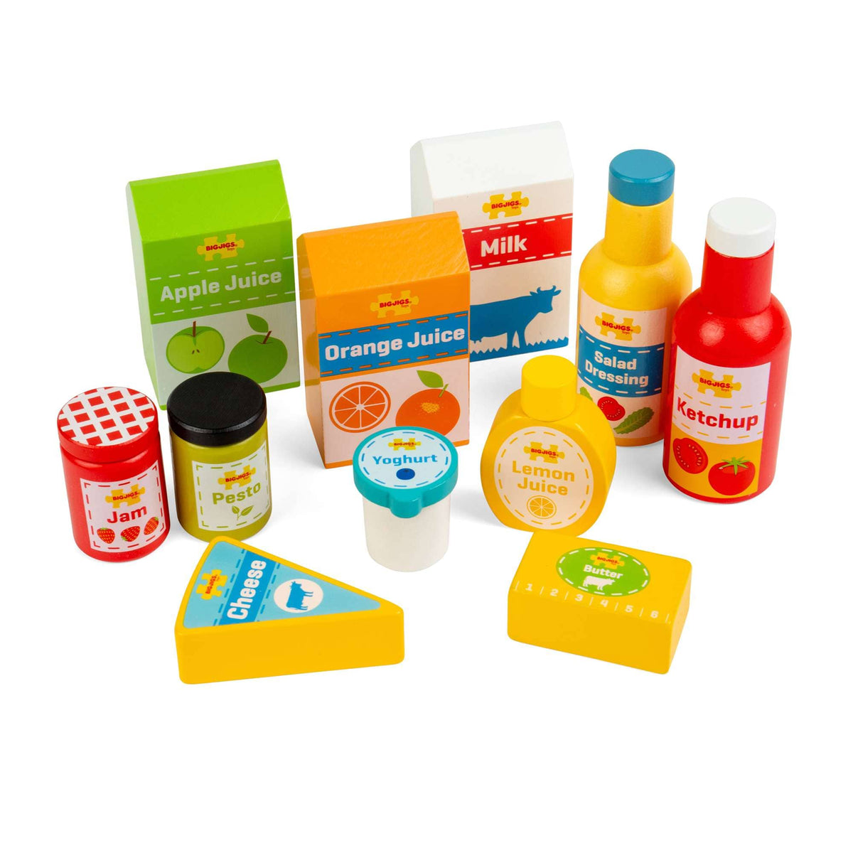 Bigjigs Toys Wooden Chilled Groceries Play Food Set