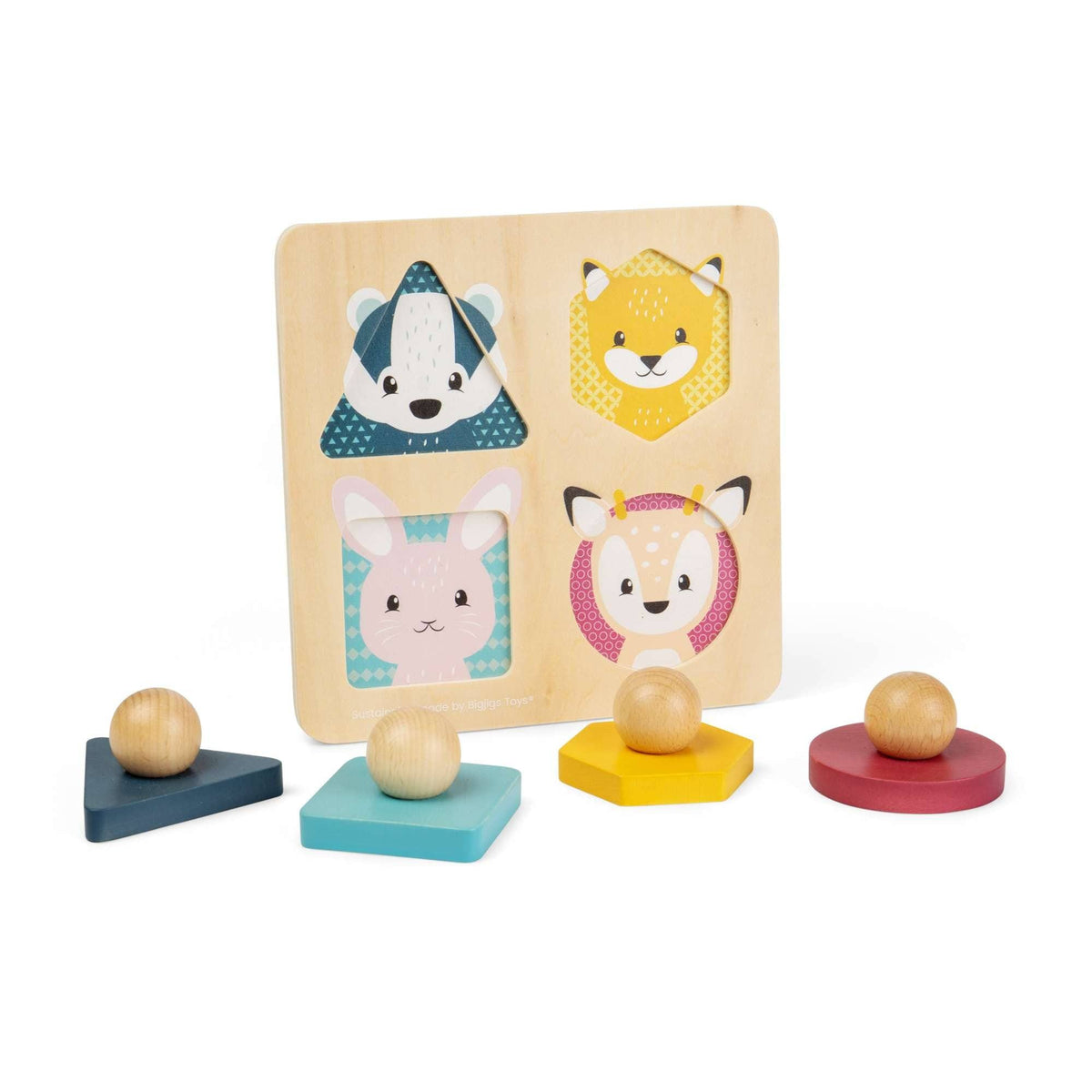 Bigjigs Toys woodland animal shape matching wooden puzzle