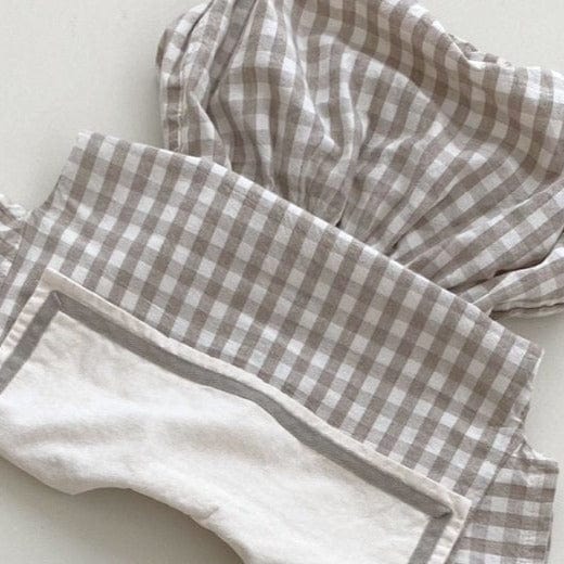 Black Bean Baby Bloomer Set Sailor Collar Baby Bloomer Set (Checked)