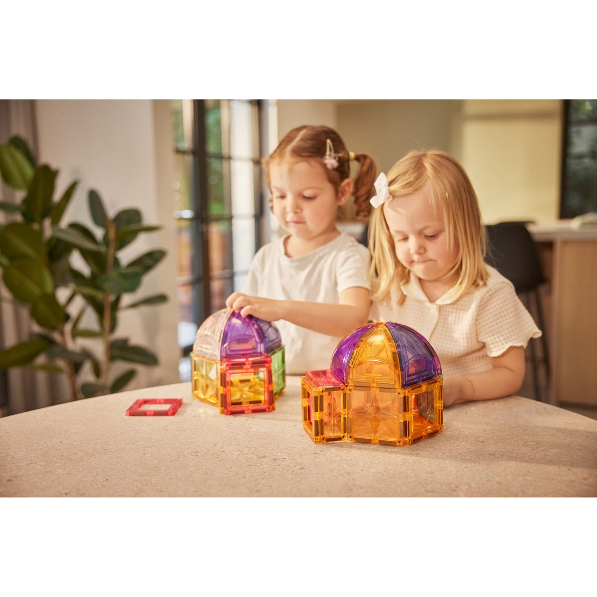 Cleverclixx Magnetic Tiles Cleverclixx Small Curved Pack Pastel - 34 Pieces