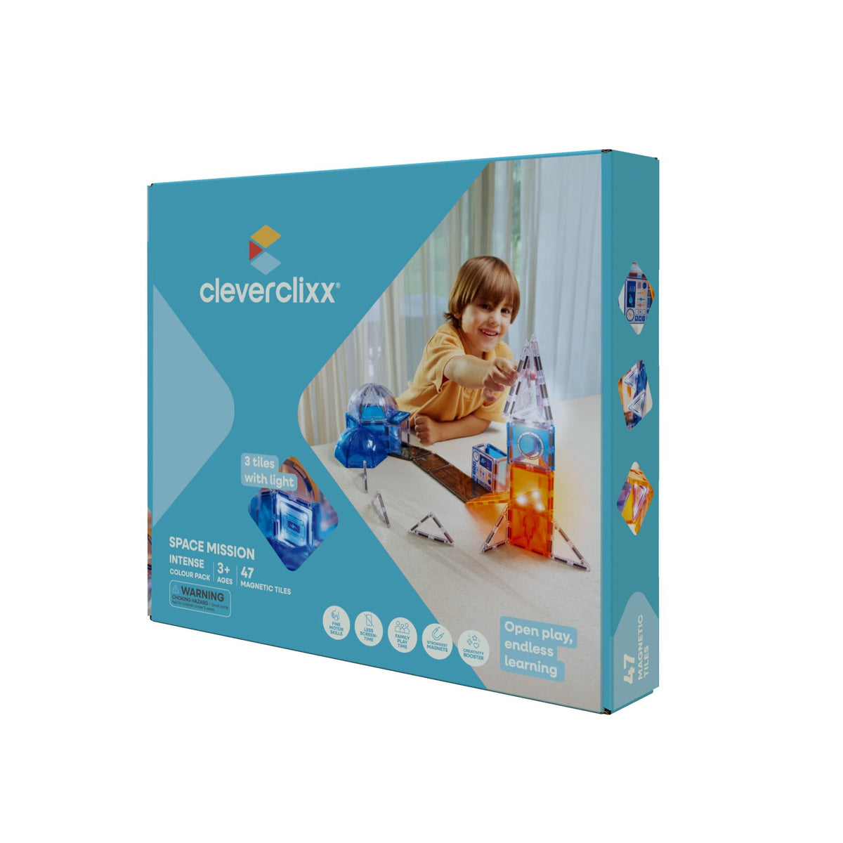 Cleverclixx Magnetic Tiles Cleverclixx Space Mission Pack - 47 Pieces