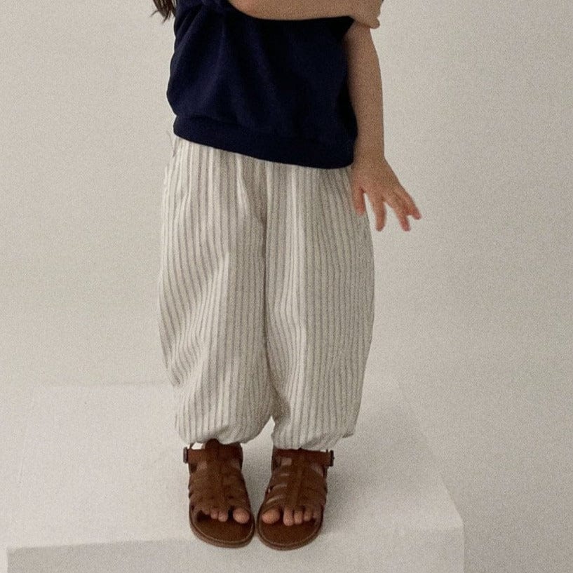 Digreen Trousers Unisex Pin Stripe Summer Trousers (Beige Stripe)