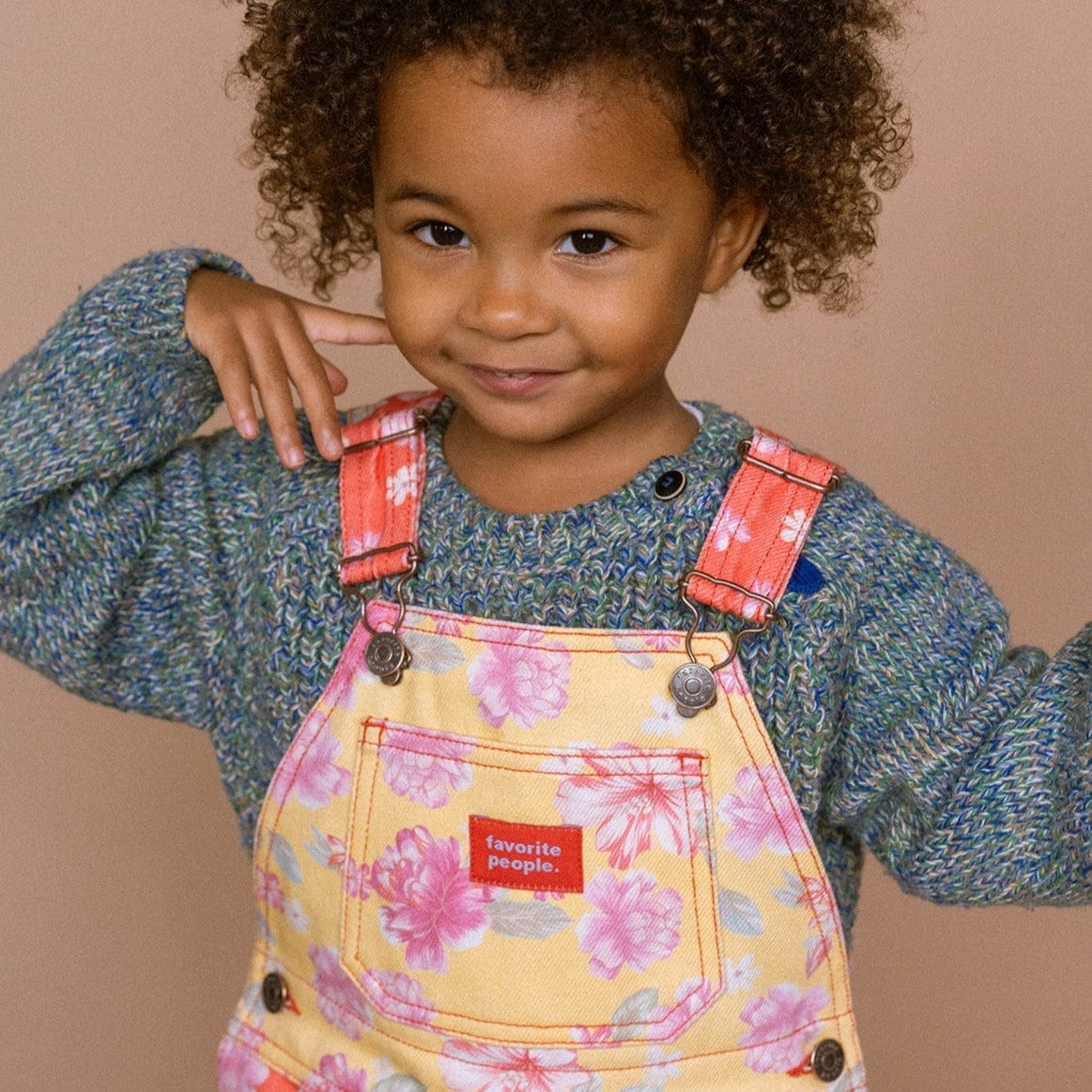 Favorite People Dungarees Kids 'Cuquedo' Dungarees (Red & Yellow Floral)