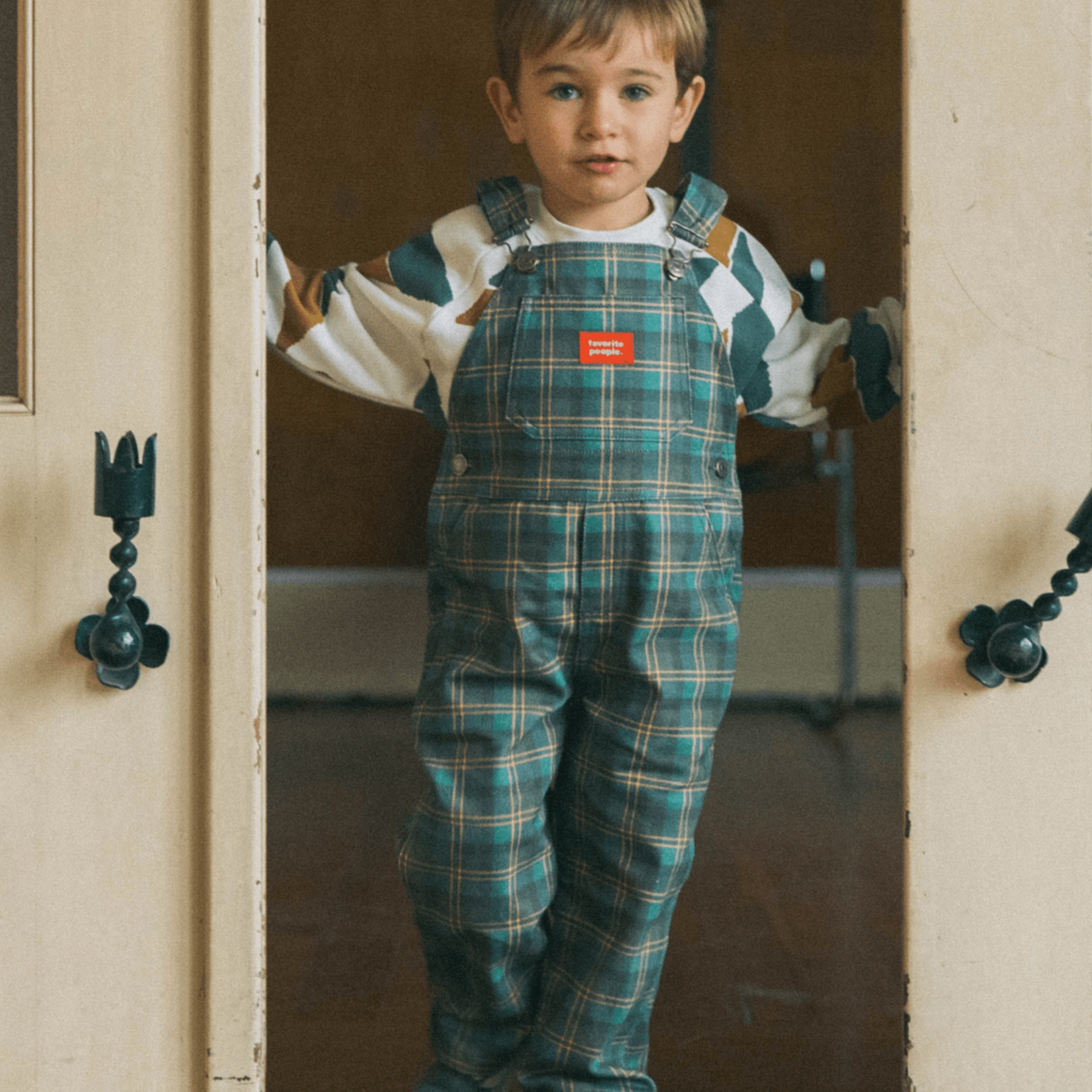 Kids 'Little Prince' Check Dungarees