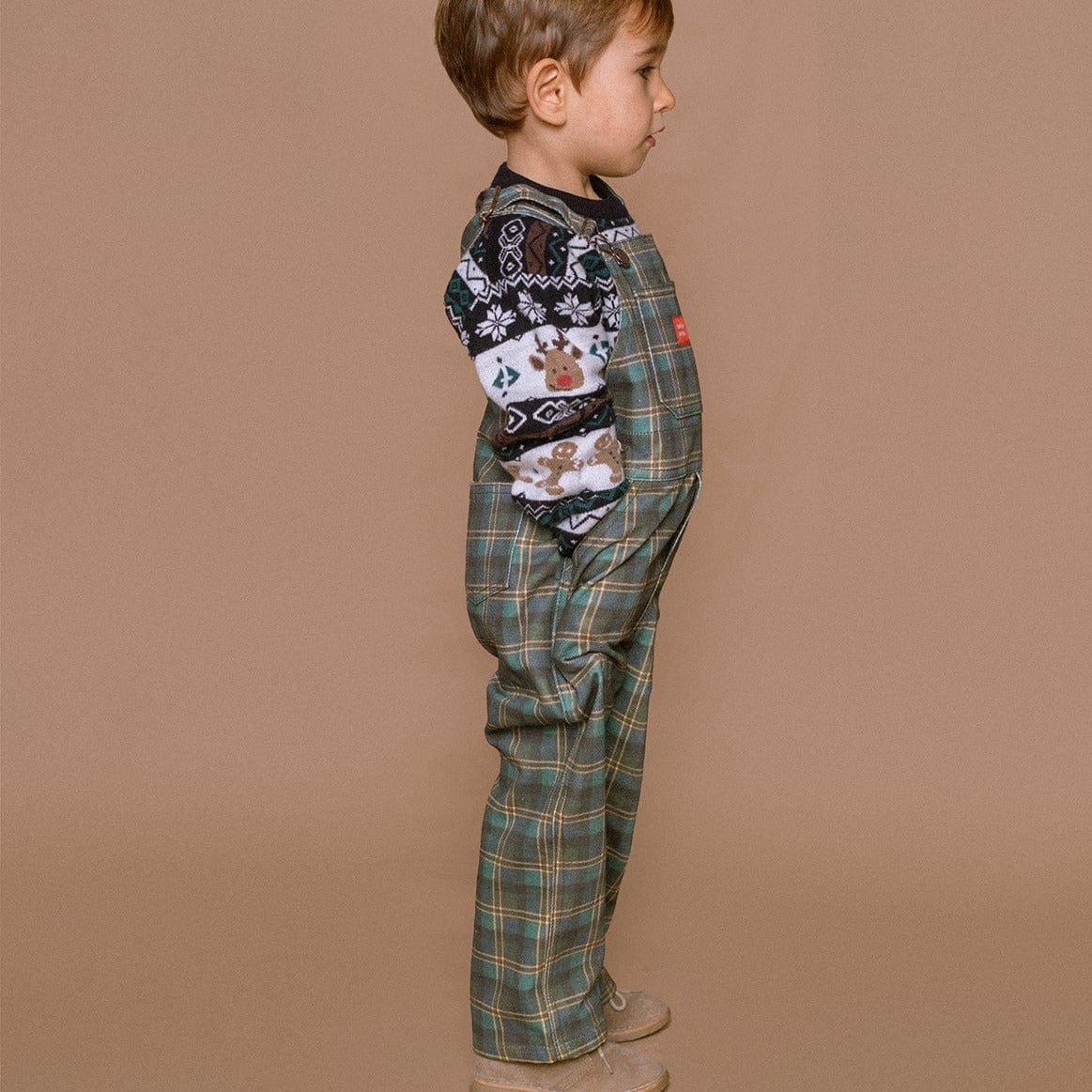 Favorite People Dungarees Kids 'Little Prince' Check Dungarees