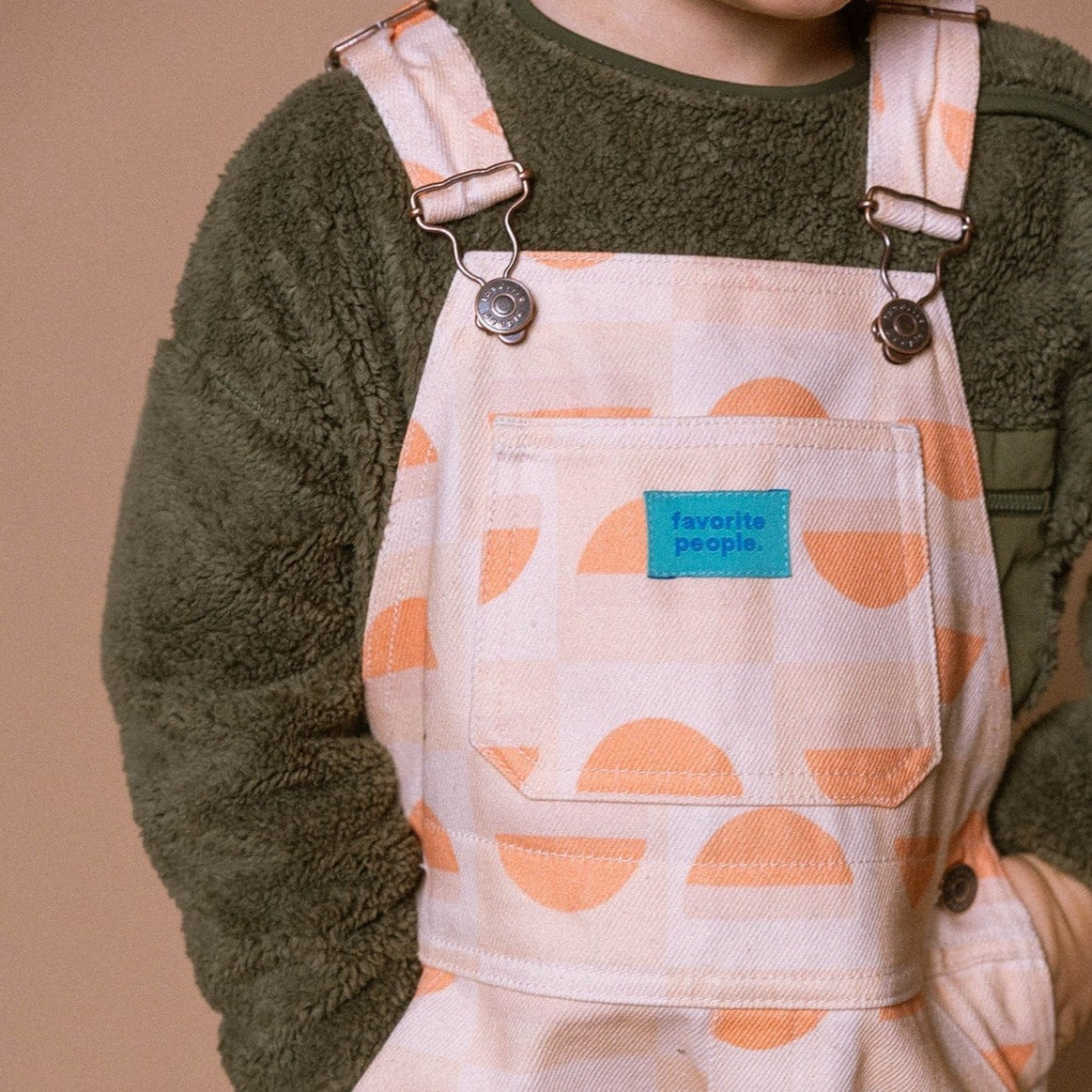 Favorite People Dungarees Kids 'Wonder' Dungarees (Orange/Cream)