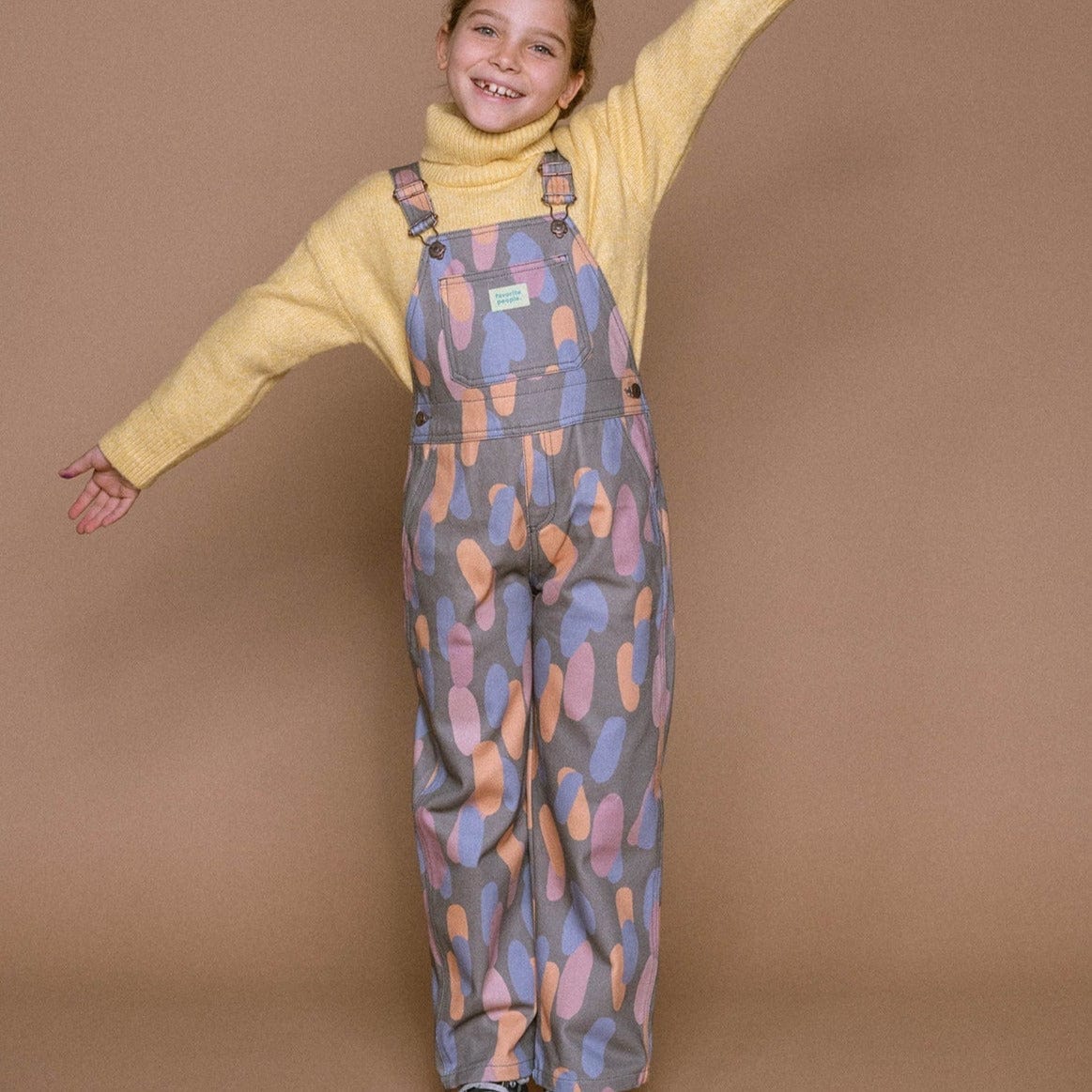 Favorite People Dungarees Kids 'Zagazoo' Colourful Print Dungarees