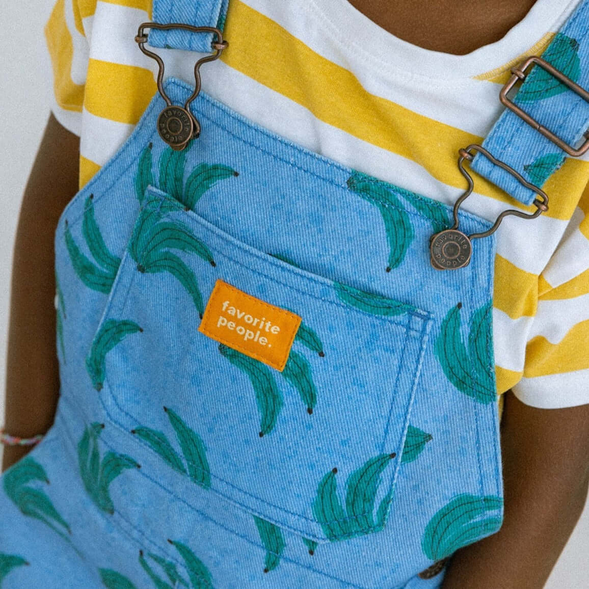 Favorite People Overalls Blue Bananas Unisex Overalls