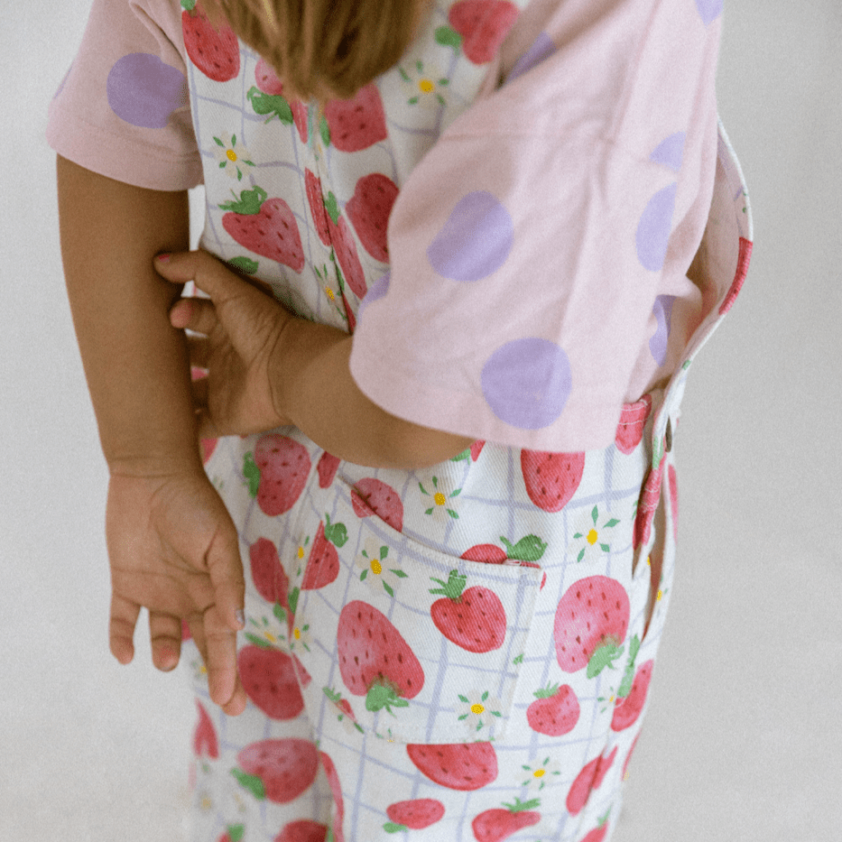 Favorite People Overalls Strawmelon Strawberry Print Overalls