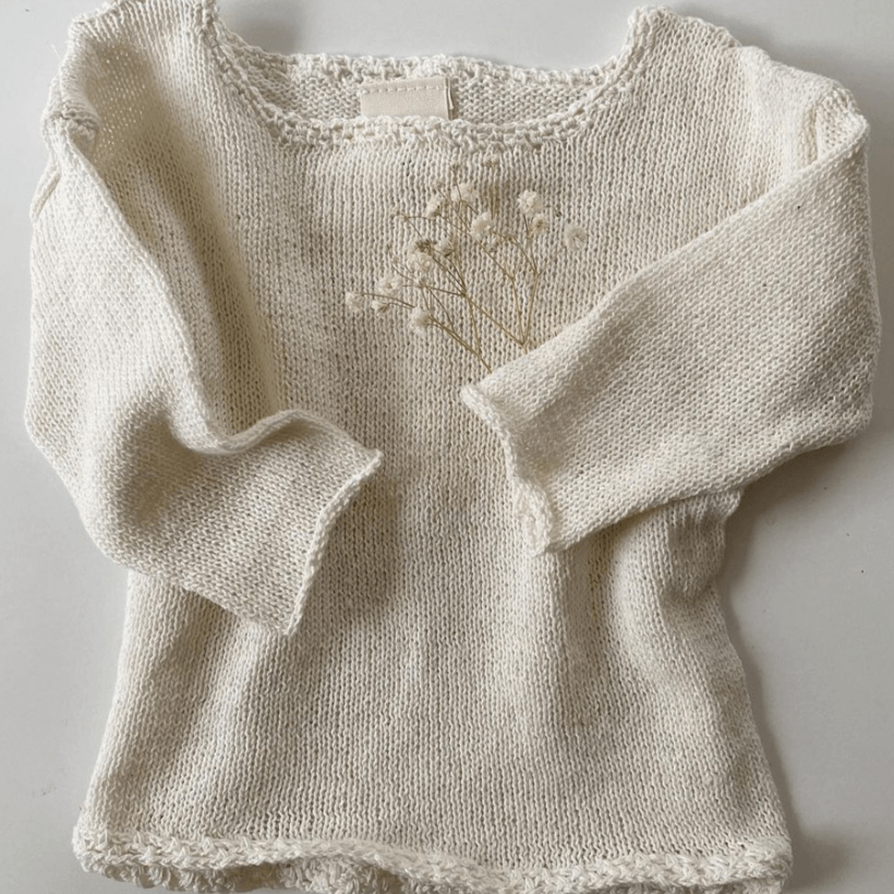 Gooseberry Fool Jumper Lightweight Organic Cotton Knit Jumper (Cream)