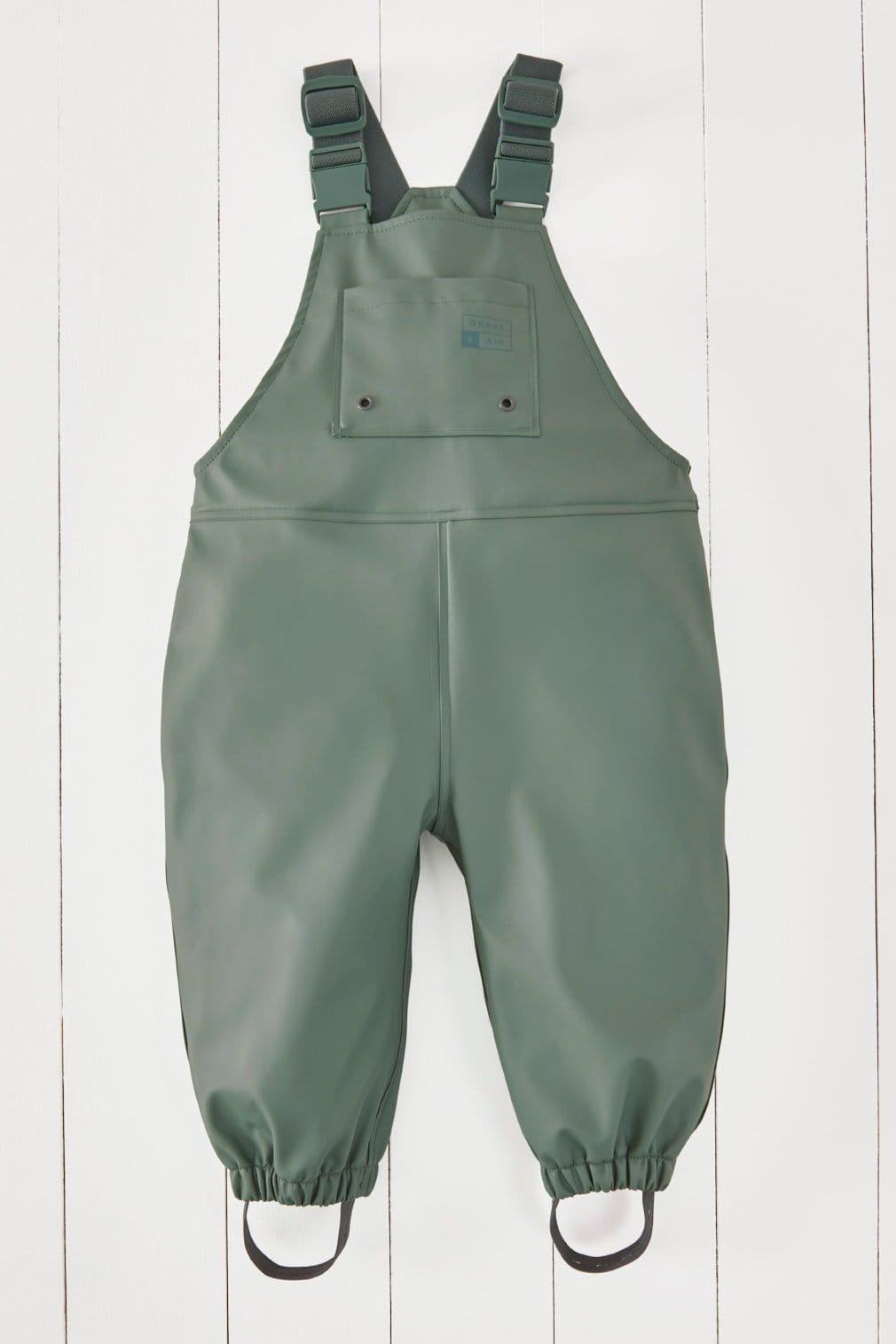 Grass & Air Puddlesuit Grass & Air Kids Waterproof Rain Dungarees (Khaki)