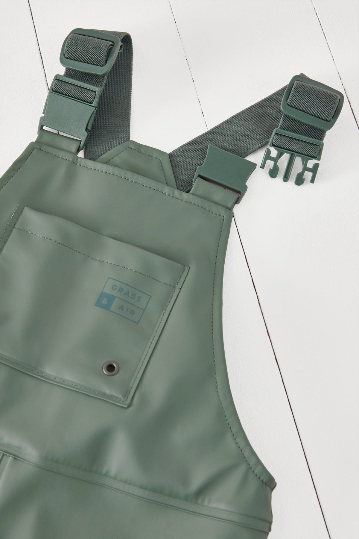 Grass & Air Puddlesuit Grass & Air Kids Waterproof Rain Dungarees (Khaki)