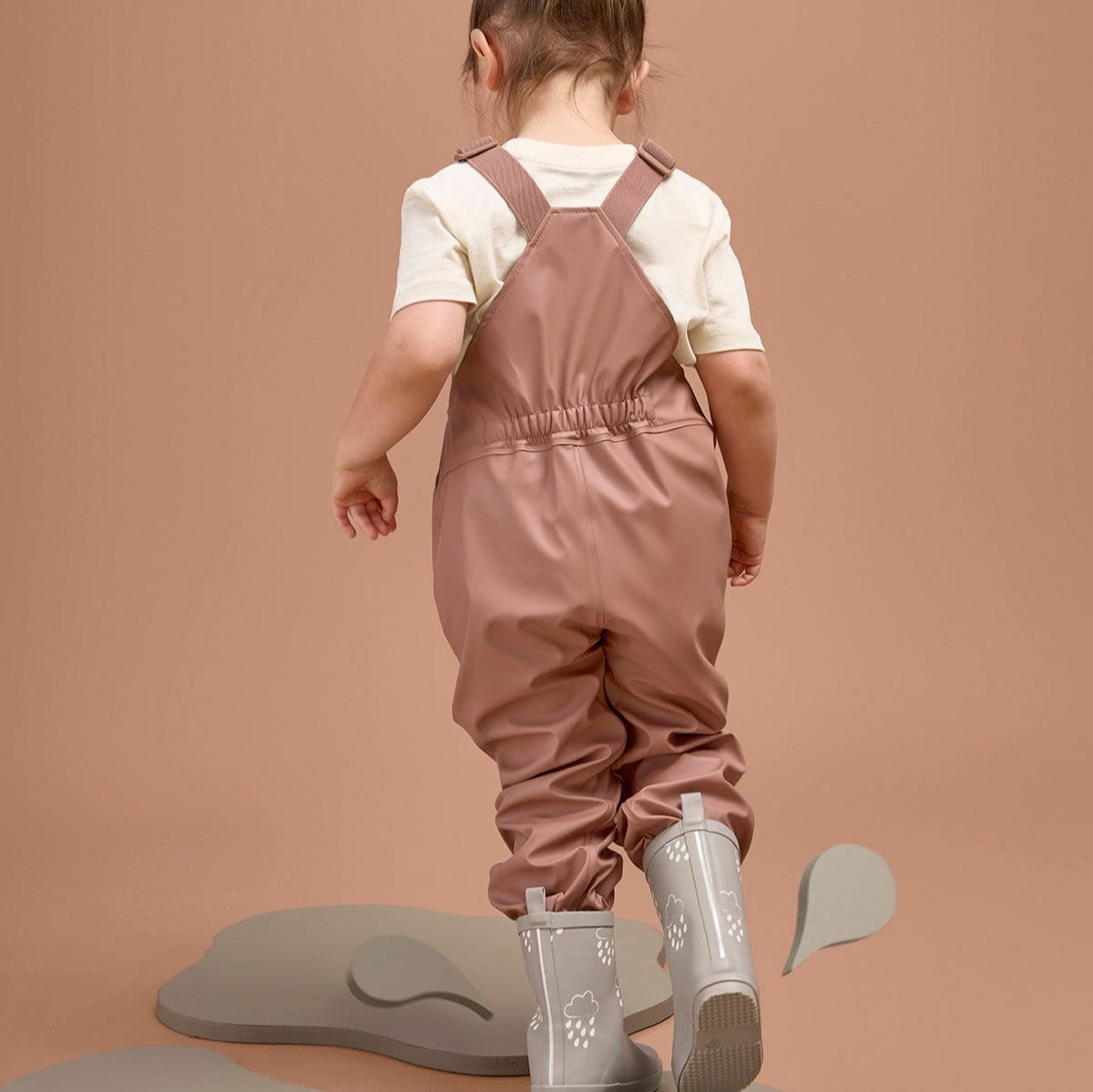 Grass & Air Rain Dungarees Grass & Air Kids Waterproof Rain Dungarees (Rose)
