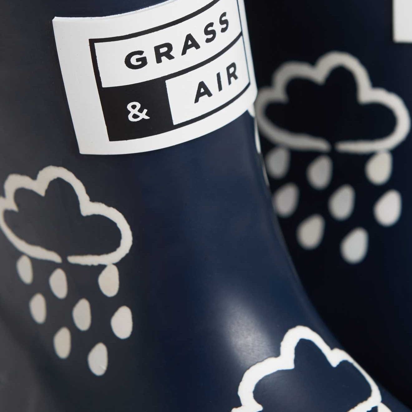 Grass & Air Wellie Boots Grass & Air Kids Colour Changing Wellies (Navy)