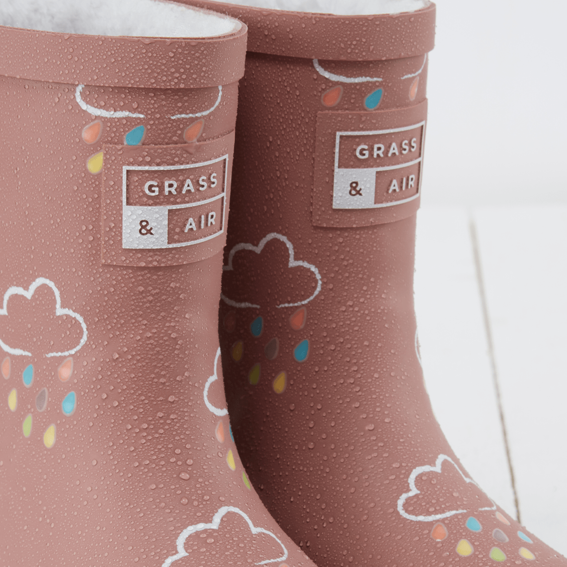 Grass & Air Wellie Boots Grass & Air Kids Colour Changing Wellies (Rose)