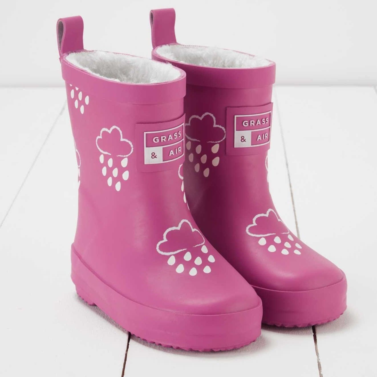 Grass & Air Wellie Boots Kids Colour Changing Wellies (Orchid Pink)