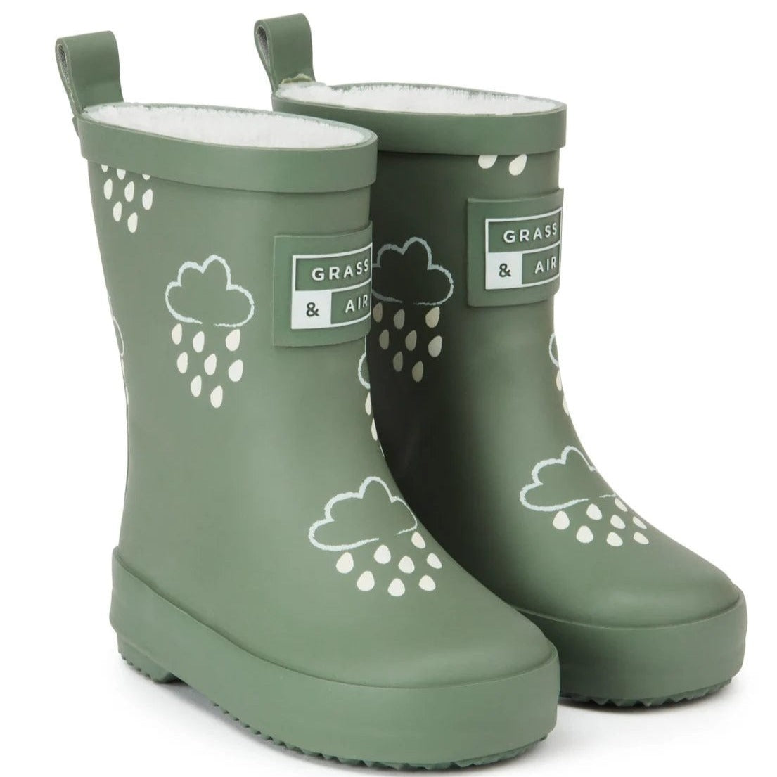 Grass & Air Wellie Boots Kids Khaki Green Colour Changing Wellies