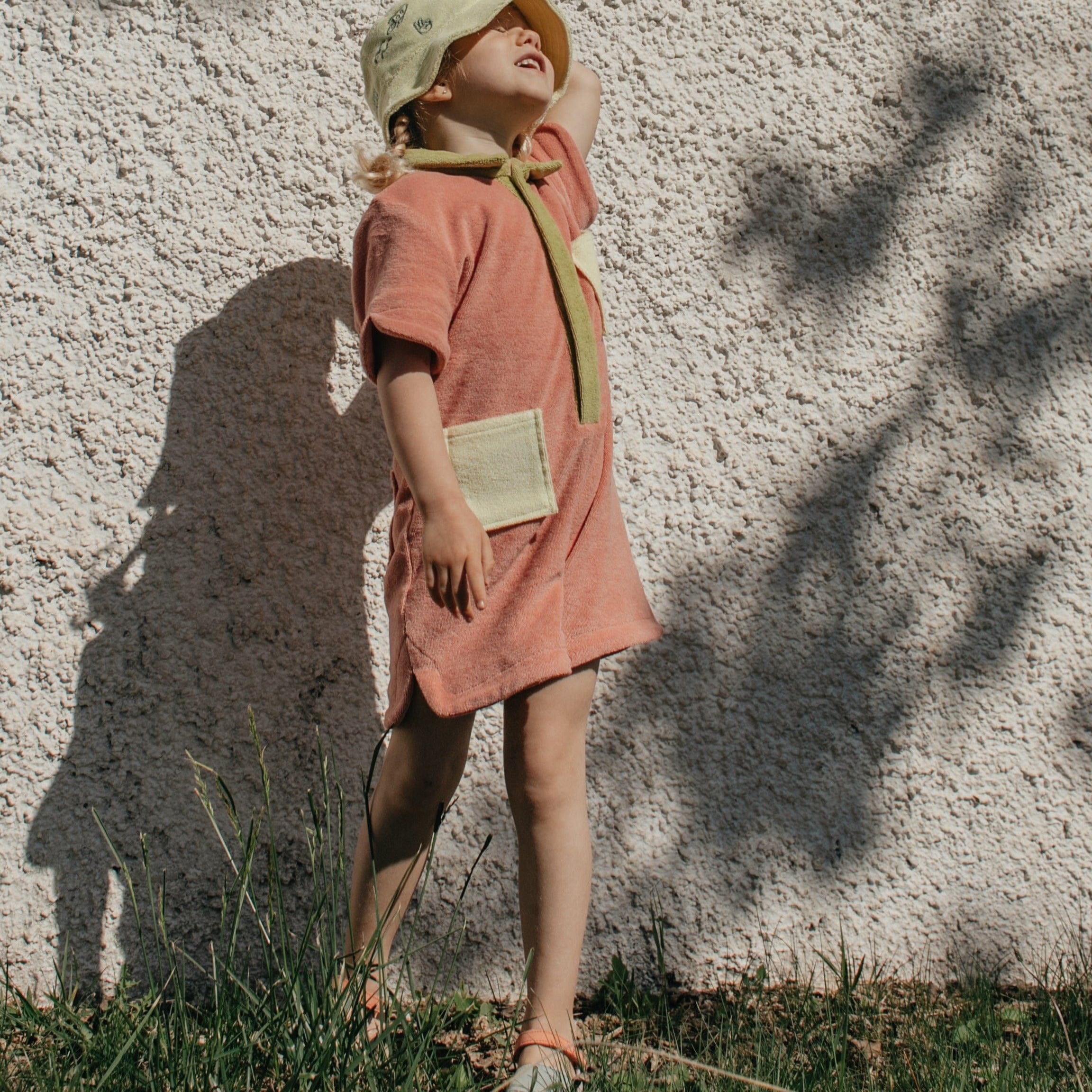 Happymess Kids Jumpsuit Short Terry Jumpsuit (Peach)