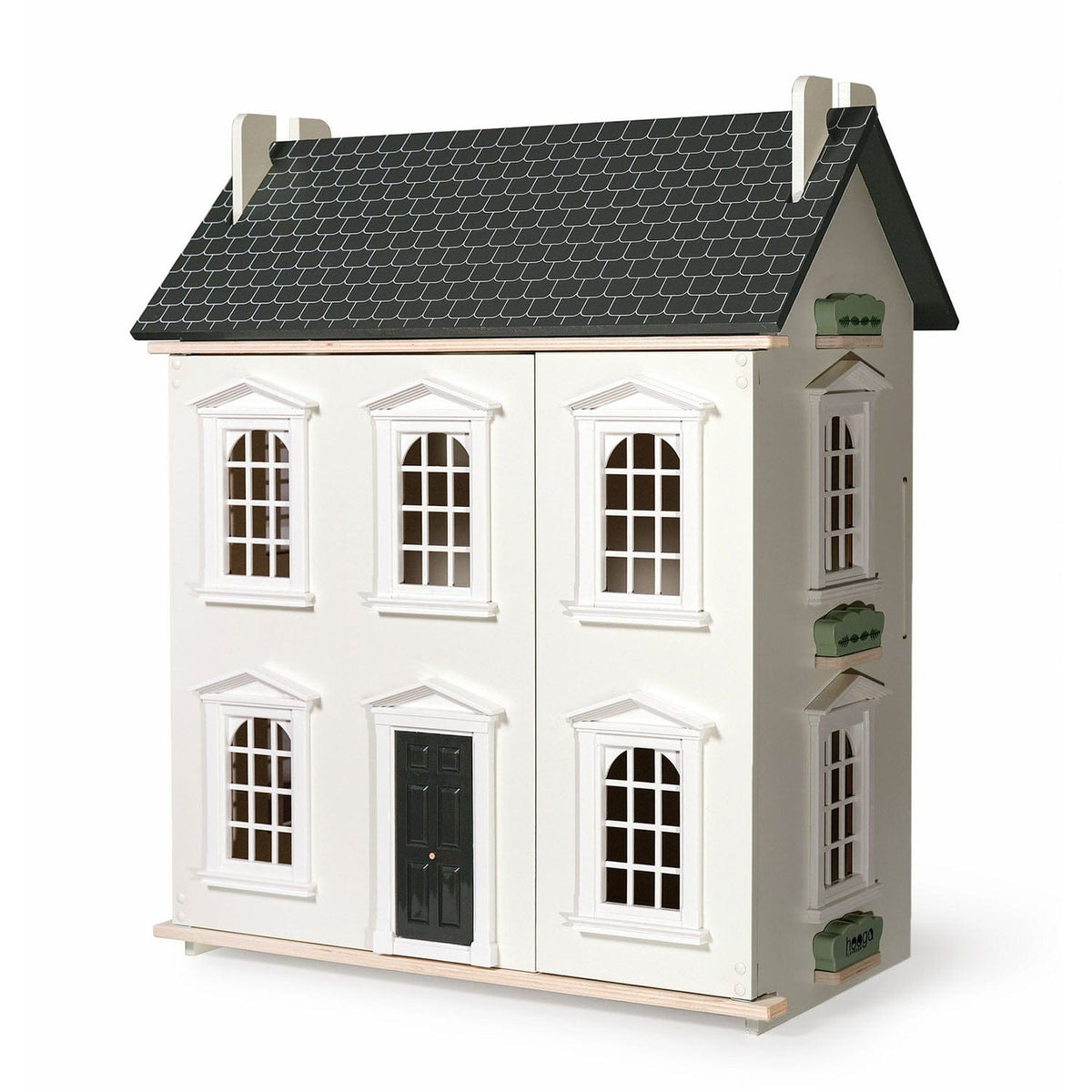 Hooga Playroom Dolls House Hooga Playroom Noble Wooden Dolls House with 11-Piece Furniture Set