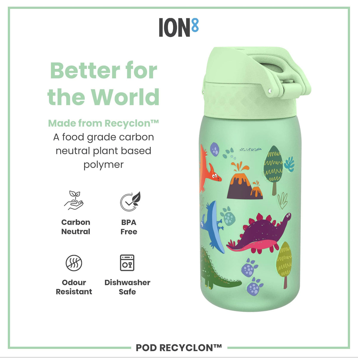 ION8 Water Bottle ION8 Kids Leak-Proof Water Bottle 350ml - Dinosaur
