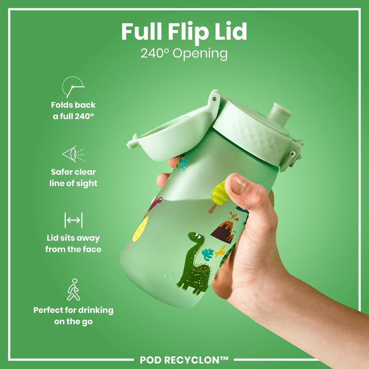 ION8 Water Bottle ION8 Kids Leak-Proof Water Bottle 350ml - Dinosaur