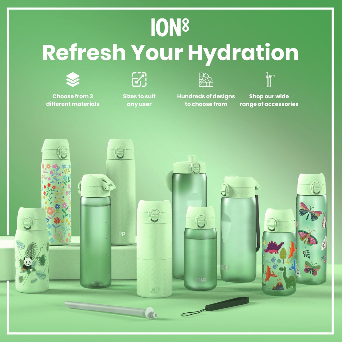 ION8 Water Bottle ION8 Kids Leak-Proof Water Bottle 350ml - Dinosaur